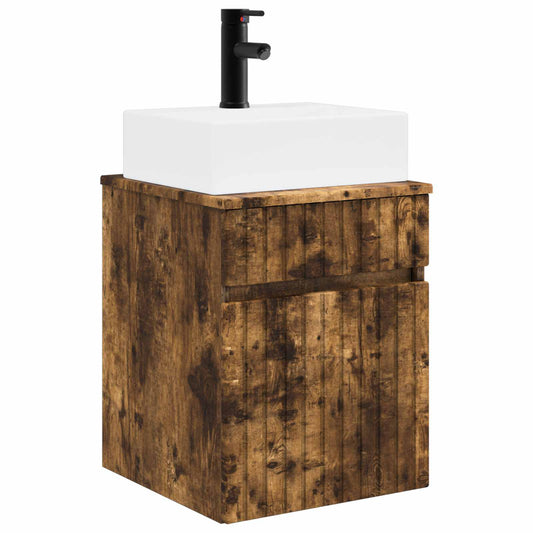 vidaXL Wall-mounted Sink Vanity Smoked Oak 39 x 41 x 62.5 cm