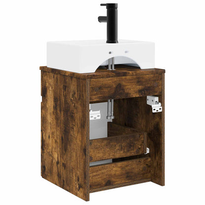 vidaXL Wall-mounted Sink Vanity Smoked Oak 39 x 41 x 62.5 cm