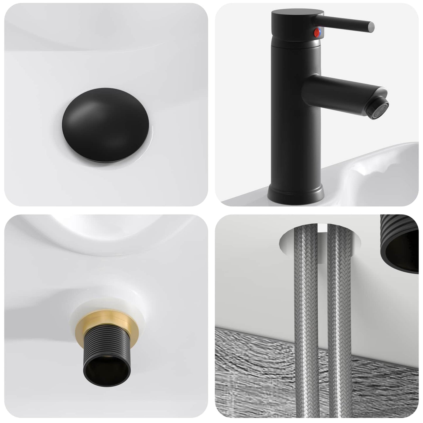 vidaXL Wall-mounted Sink Vanity Grey Sonoma 39 x 41 x 62.5 cm