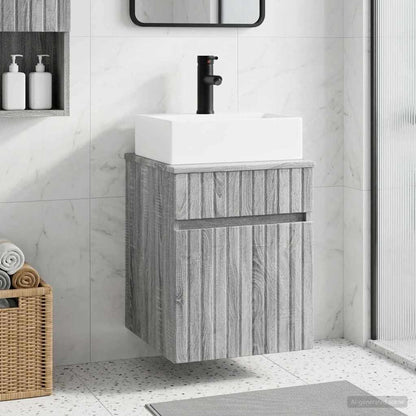 vidaXL Wall-mounted Sink Vanity Grey Sonoma 39 x 41 x 62.5 cm