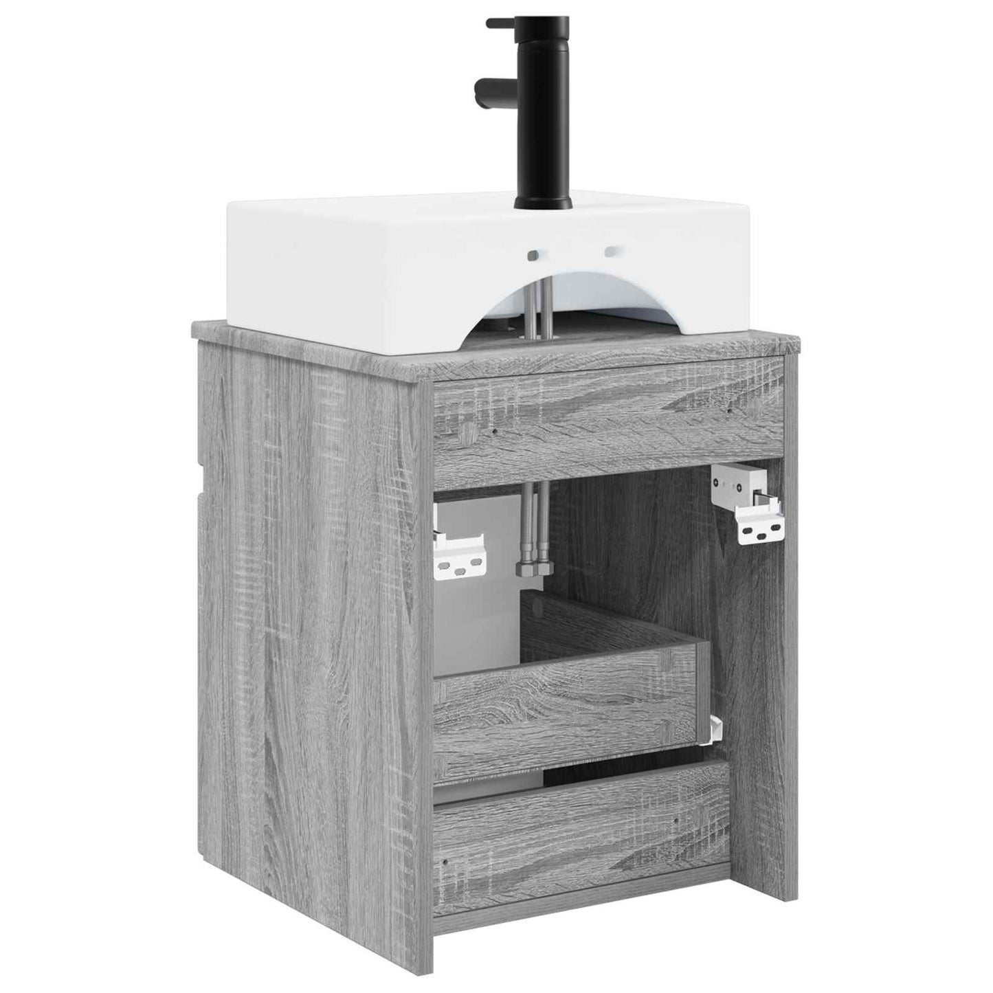 vidaXL Wall-mounted Sink Vanity Grey Sonoma 39 x 41 x 62.5 cm