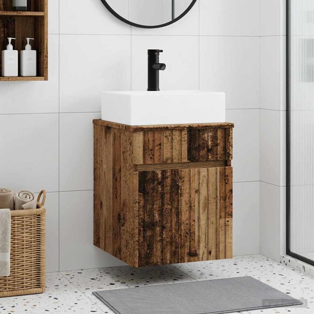 vidaXL Wall-mounted Sink Vanity Old Wood 39 x 41 x 62.5 cm
