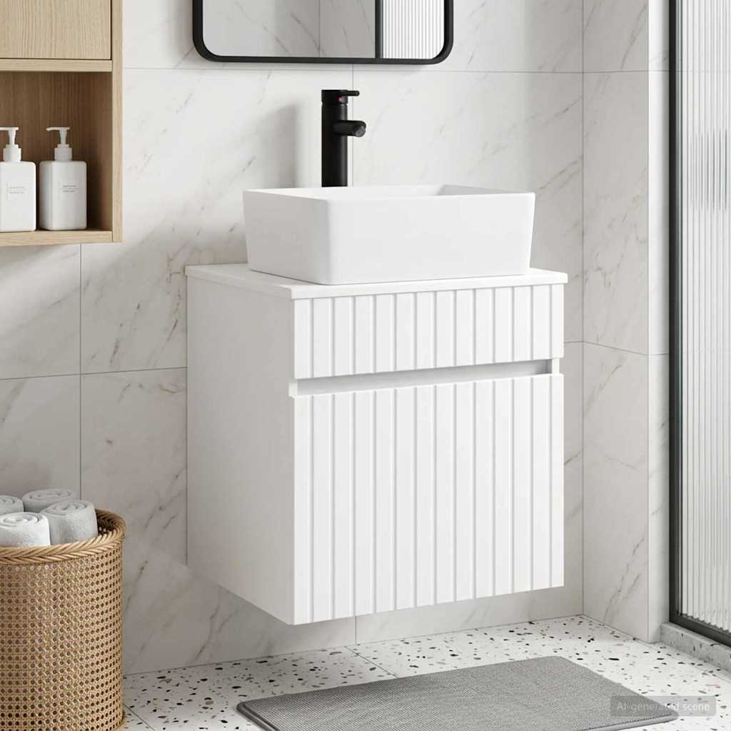 vidaXL Wall-mounted Sink Vanity White 49 x 41 x 63 cm Engineered Wood