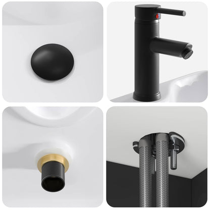vidaXL Wall-mounted Sink Vanity Black 49 x 41 x 63 cm Engineered Wood