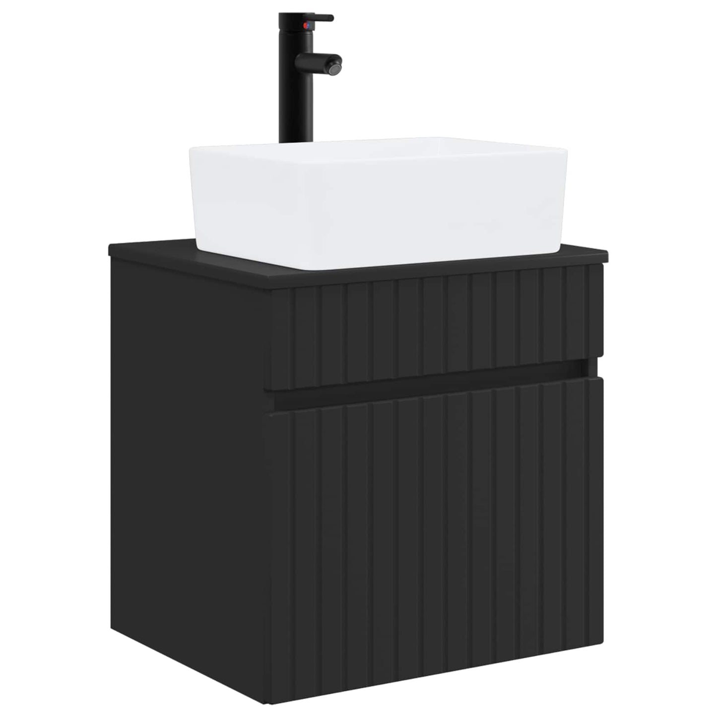 vidaXL Wall-mounted Sink Vanity Black 49 x 41 x 63 cm Engineered Wood
