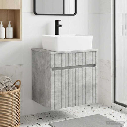 vidaXL Wall-mounted Sink Vanity Concrete Grey 49 x 41 x 63 cm
