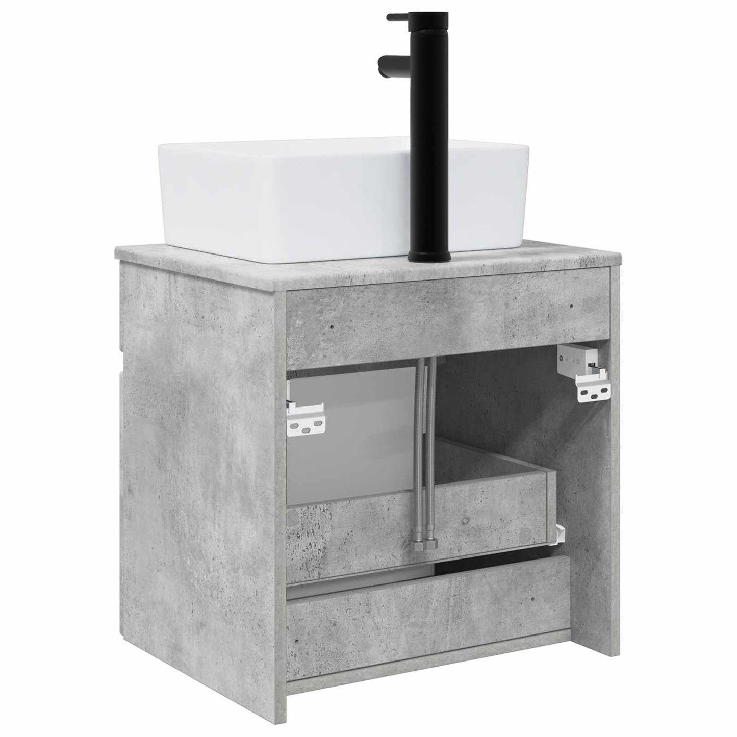 vidaXL Wall-mounted Sink Vanity Concrete Grey 49 x 41 x 63 cm