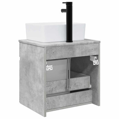 vidaXL Wall-mounted Sink Vanity Concrete Grey 49 x 41 x 63 cm
