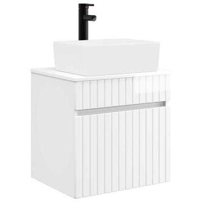 vidaXL Wall-mounted Sink Vanity High Gloss White 49 x 41 x 63 cm