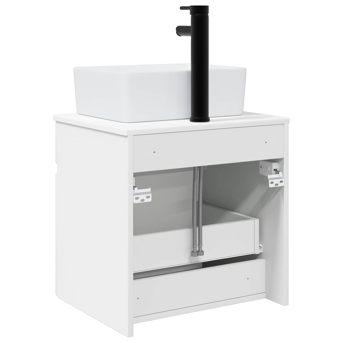 vidaXL Wall-mounted Sink Vanity High Gloss White 49 x 41 x 63 cm