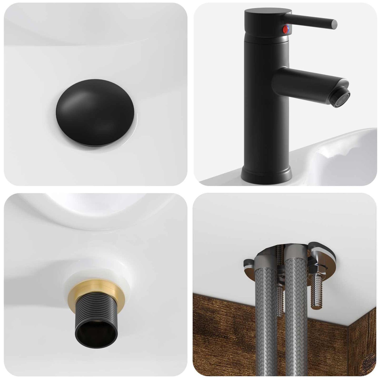vidaXL Wall-mounted Sink Vanity Smoked Oak 49 x 41 x 63 cm