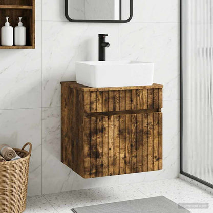 vidaXL Wall-mounted Sink Vanity Smoked Oak 49 x 41 x 63 cm