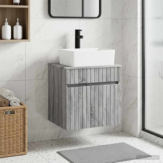vidaXL Wall-mounted Sink Vanity Grey Sonoma 49 x 41 x 63 cm