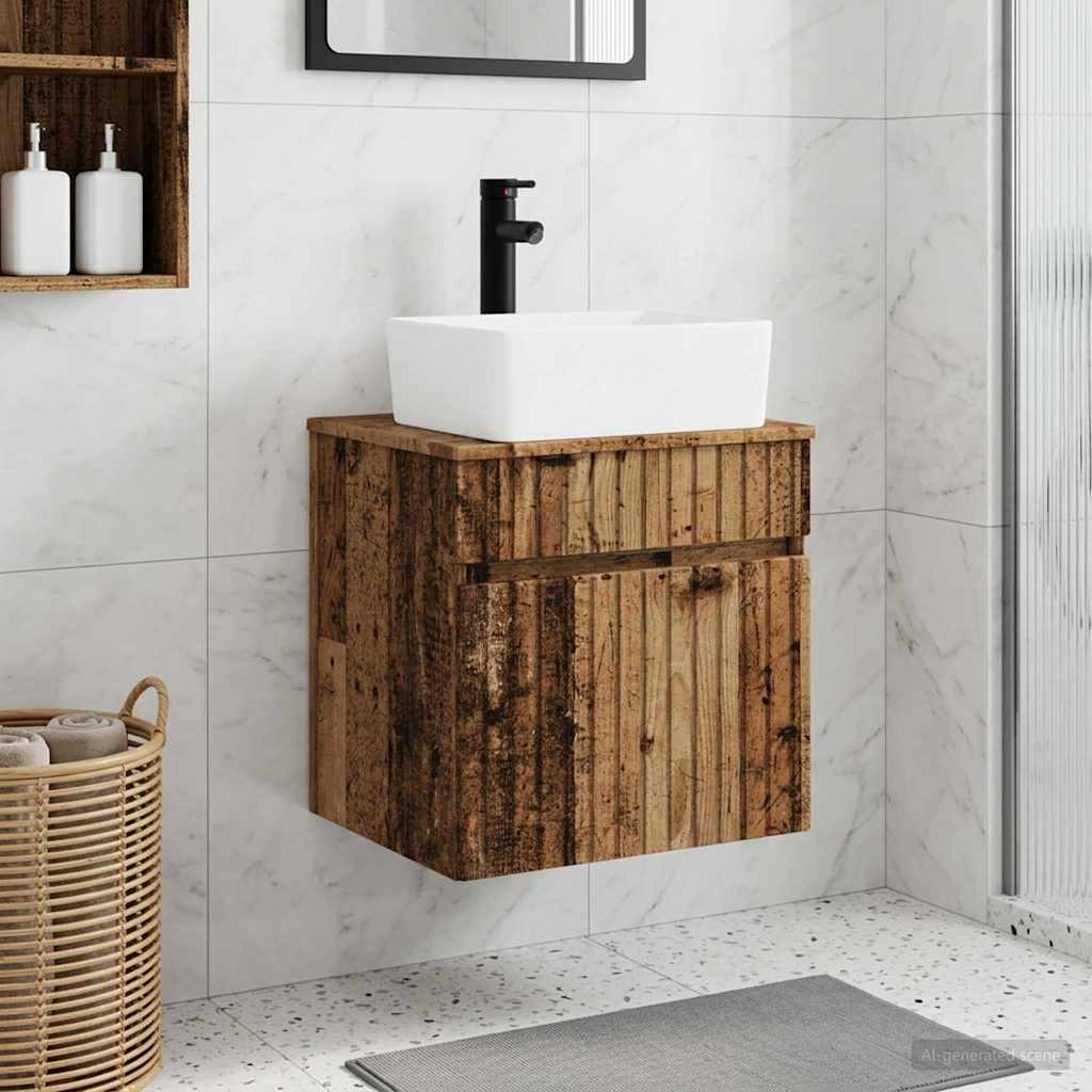 vidaXL Wall-mounted Sink Vanity Old Wood 49 x 41 x 63 cm