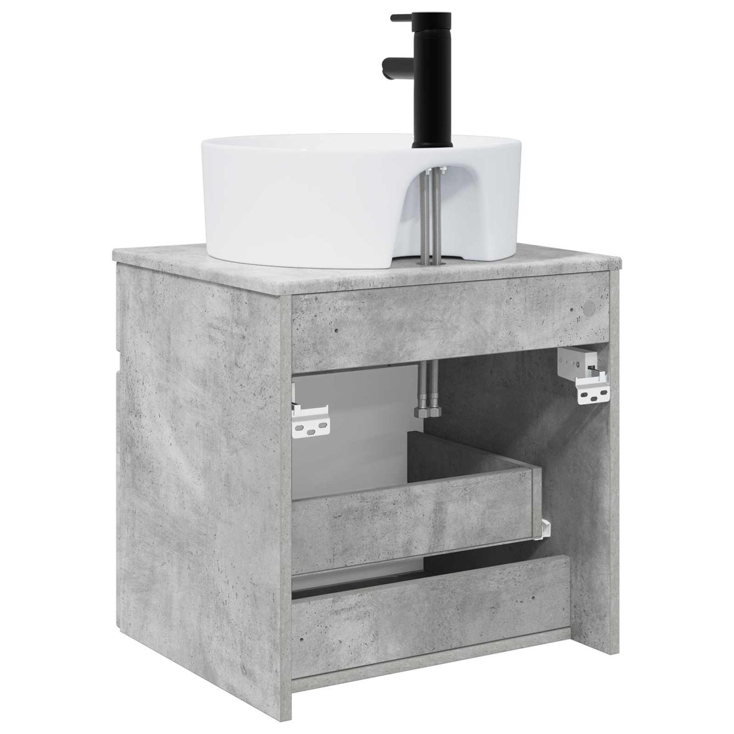 vidaXL Wall-mounted Sink Vanity Concrete Grey 49 x 44.5 x 65 cm
