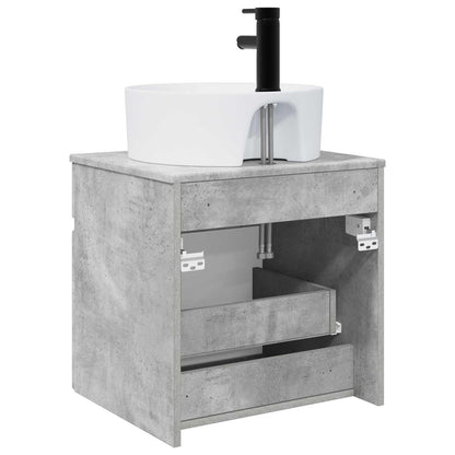 vidaXL Wall-mounted Sink Vanity Concrete Grey 49 x 44.5 x 65 cm