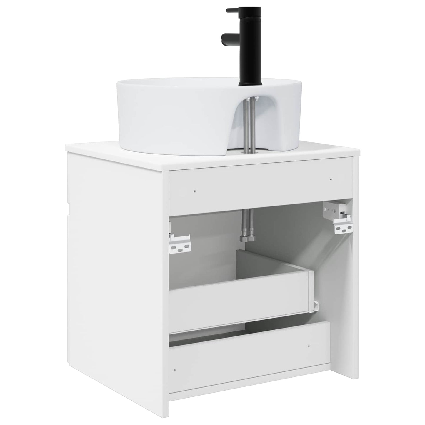 vidaXL Wall-mounted Sink Vanity High Gloss White 49 x 44.5 x 65 cm