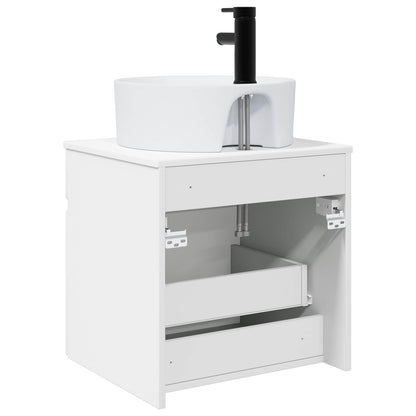 vidaXL Wall-mounted Sink Vanity High Gloss White 49 x 44.5 x 65 cm