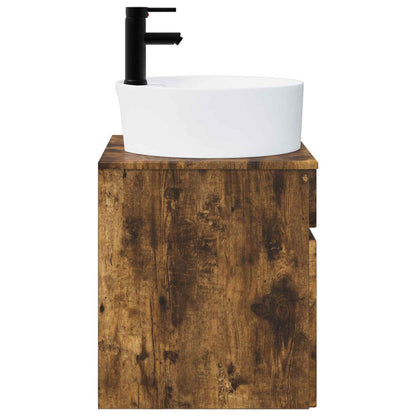 vidaXL Wall-mounted Sink Vanity Smoked Oak 49 x 44.5 x 65 cm