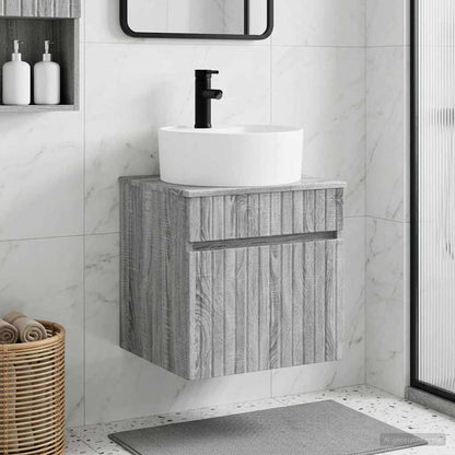 vidaXL Wall-mounted Sink Vanity Grey Sonoma 49 x 44.5 x 65 cm
