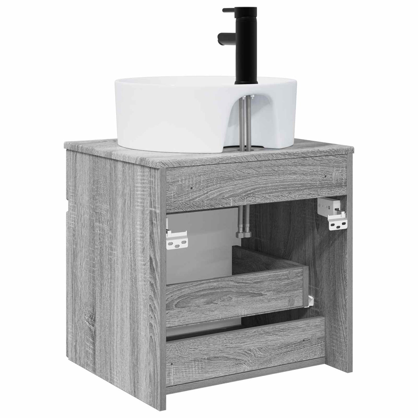 vidaXL Wall-mounted Sink Vanity Grey Sonoma 49 x 44.5 x 65 cm