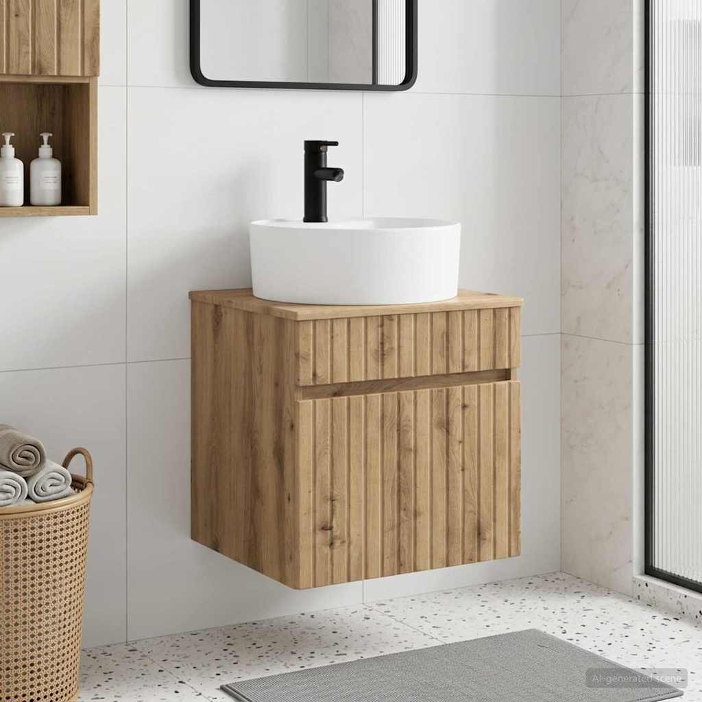 vidaXL Wall-mounted Sink Vanity Artisan Oak 49 x 44.5 x 65 cm