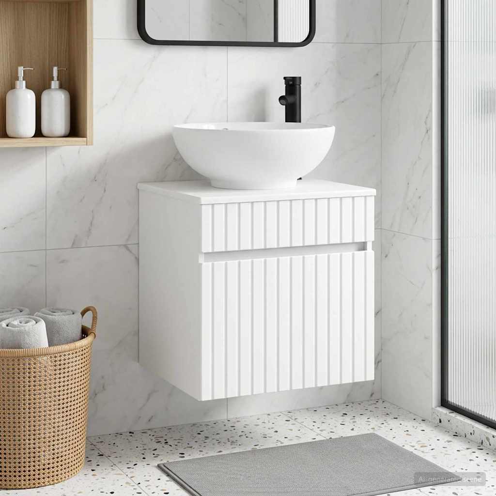 vidaXL Wall-mounted Sink Vanity White 49 x 44.5 x 66.5 cm