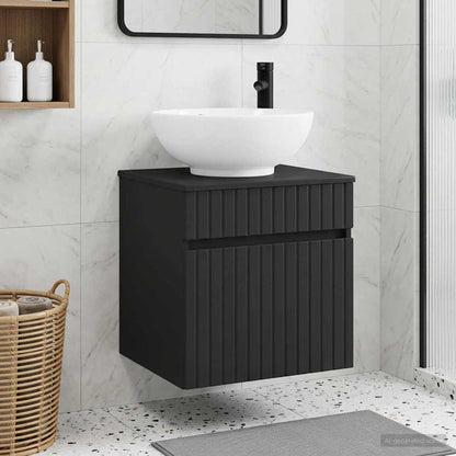 vidaXL Wall-mounted Sink Vanity Black 49 x 44.5 x 66.5 cm