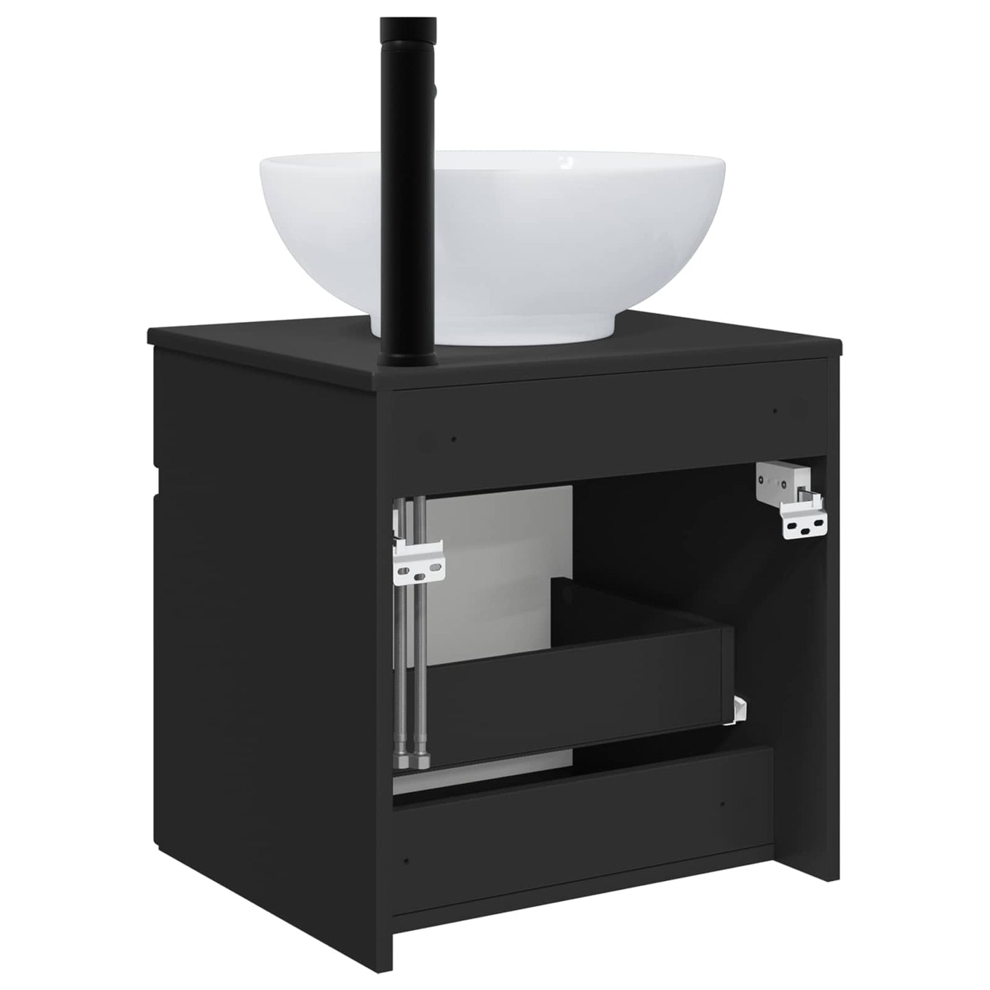 vidaXL Wall-mounted Sink Vanity Black 49 x 44.5 x 66.5 cm