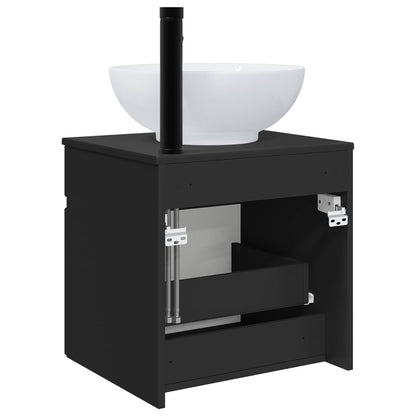 vidaXL Wall-mounted Sink Vanity Black 49 x 44.5 x 66.5 cm