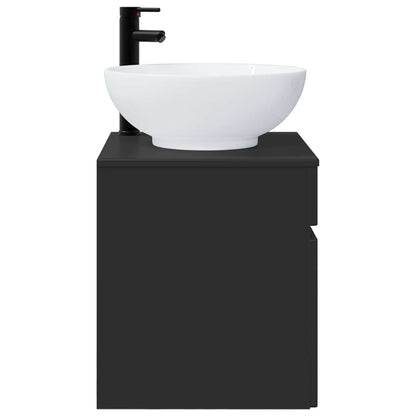 vidaXL Wall-mounted Sink Vanity Black 49 x 44.5 x 66.5 cm