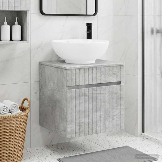vidaXL Wall-mounted Sink Vanity Concrete Grey 49 x 44.5 x 66.5 cm