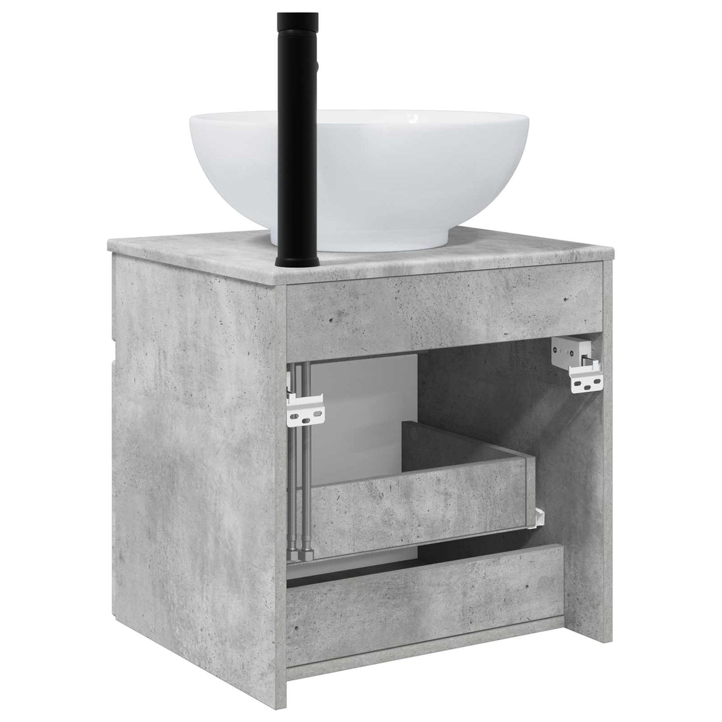 vidaXL Wall-mounted Sink Vanity Concrete Grey 49 x 44.5 x 66.5 cm