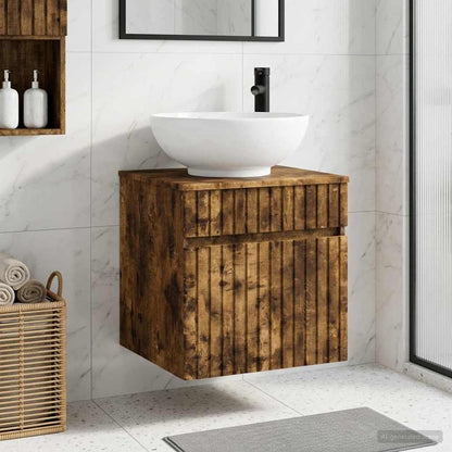 vidaXL Wall-mounted Sink Vanity Smoked Oak 49 x 44.5 x 66.5 cm