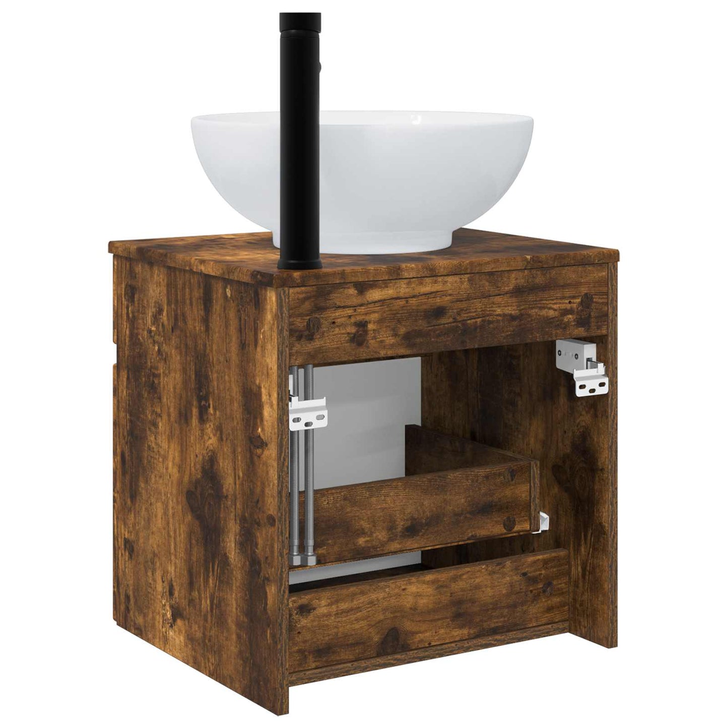 vidaXL Wall-mounted Sink Vanity Smoked Oak 49 x 44.5 x 66.5 cm