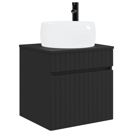 vidaXL Wall-mounted Sink Vanity Black 49 x 44.5 x 66 cm