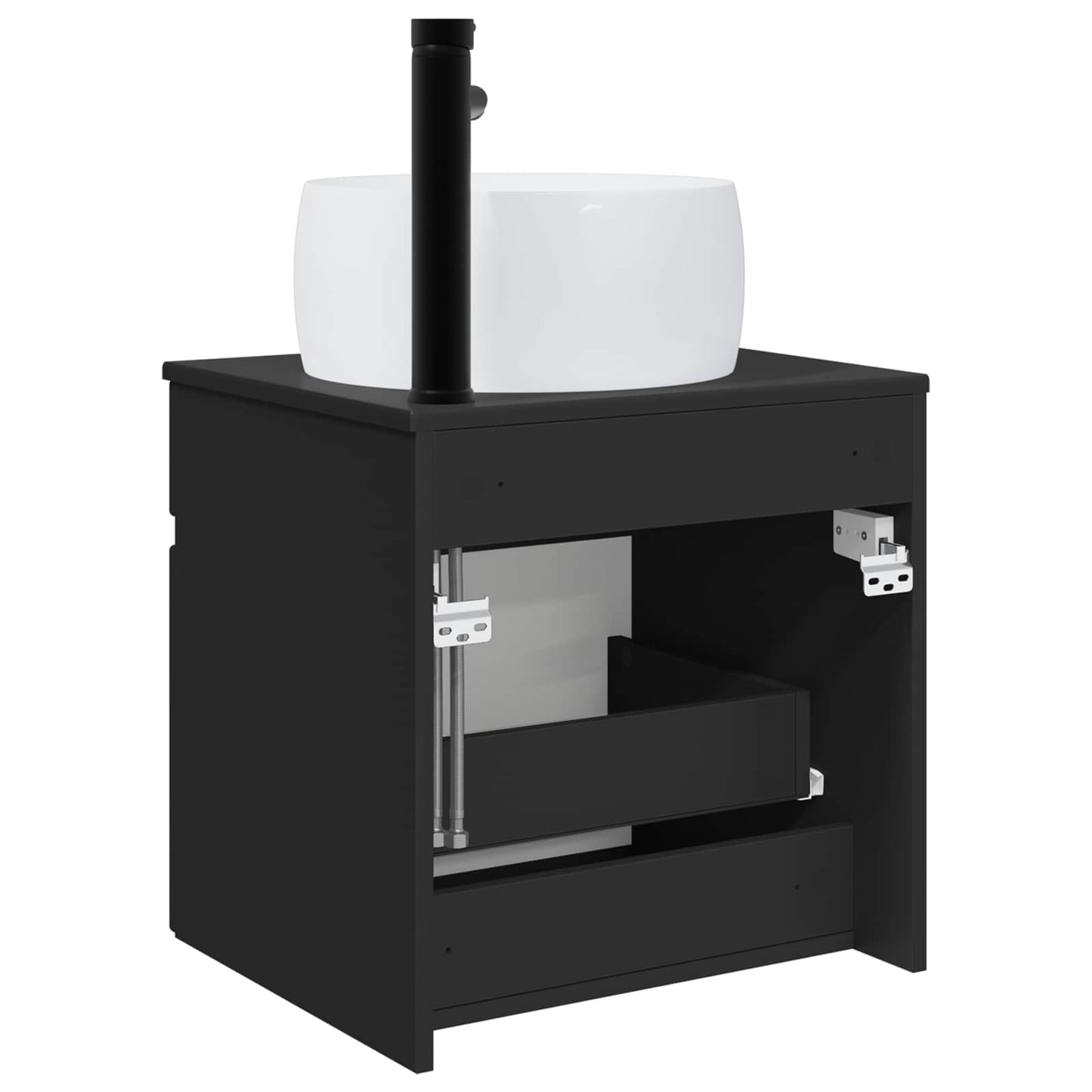 vidaXL Wall-mounted Sink Vanity Black 49 x 44.5 x 66 cm