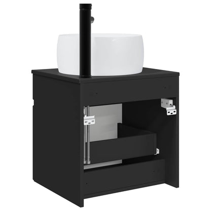 vidaXL Wall-mounted Sink Vanity Black 49 x 44.5 x 66 cm