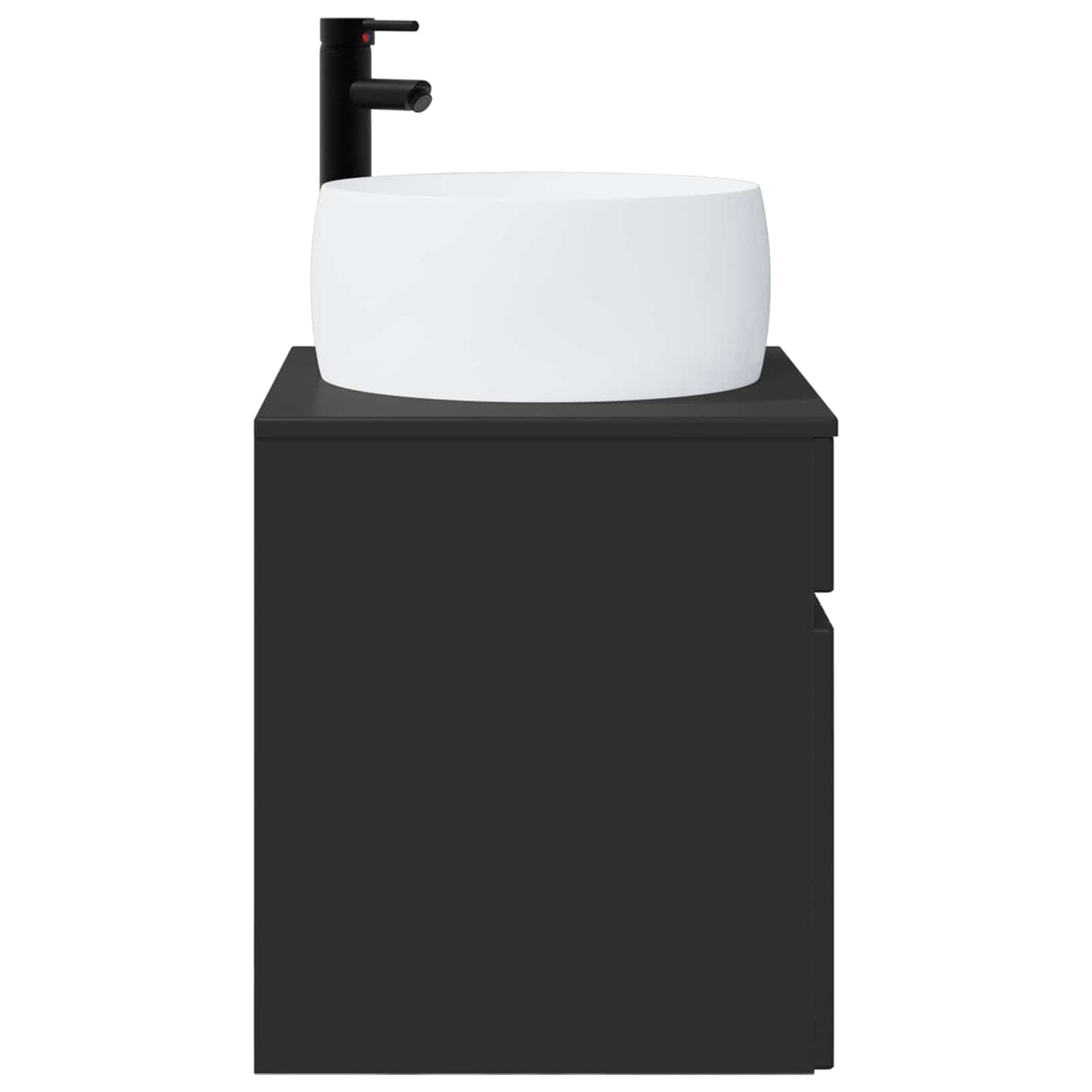 vidaXL Wall-mounted Sink Vanity Black 49 x 44.5 x 66 cm