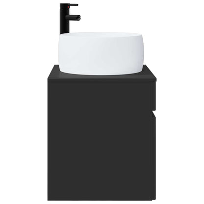 vidaXL Wall-mounted Sink Vanity Black 49 x 44.5 x 66 cm