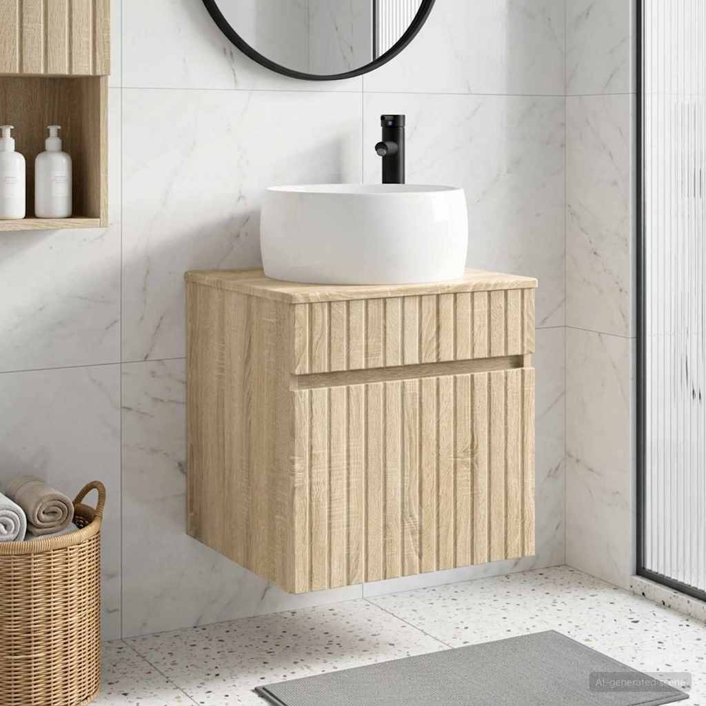 vidaXL Wall-mounted Sink Vanity Sonoma Oak 49 x 44.5 x 66 cm