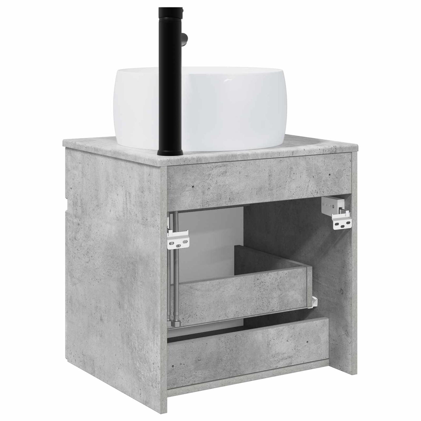 vidaXL Wall-mounted Sink Vanity Concrete Grey 49 x 44.5 x 66 cm