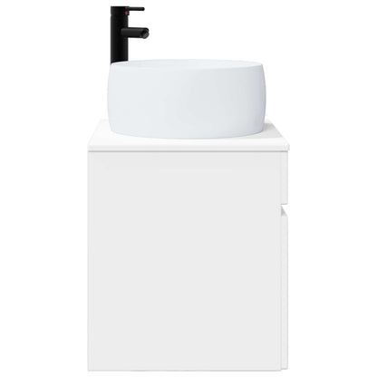 vidaXL Wall-mounted Sink Vanity High Gloss White 49 x 44.5 x 66 cm