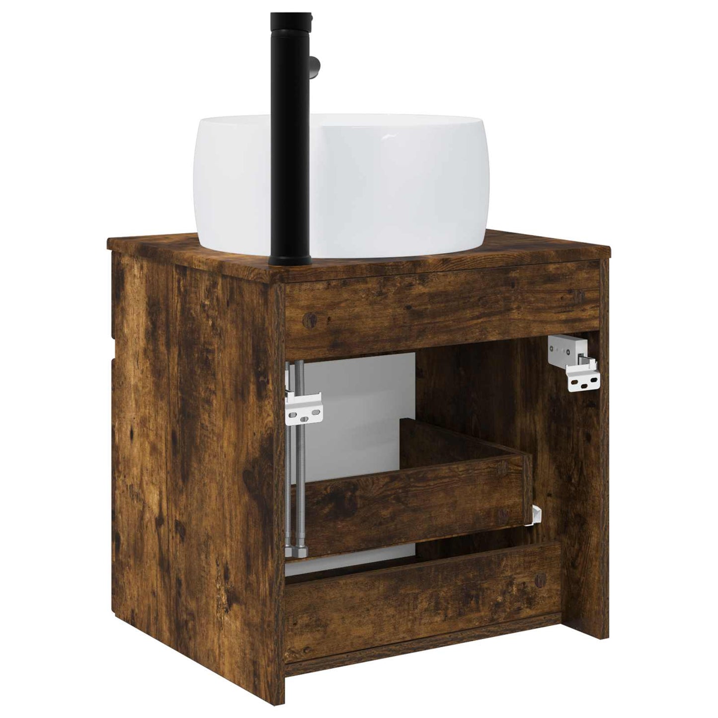 vidaXL Wall-mounted Sink Vanity Smoked Oak 49 x 44.5 x 66 cm