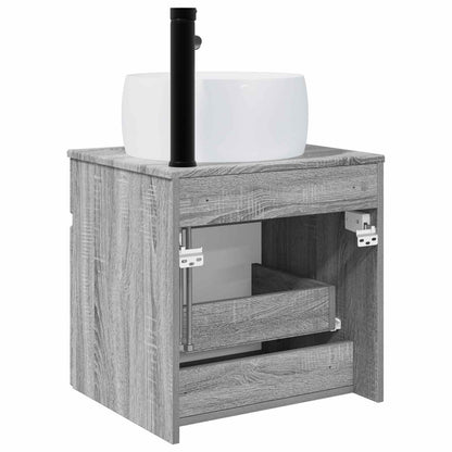 vidaXL Wall-mounted Sink Vanity Grey Sonoma 49 x 44.5 x 66 cm