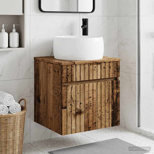 vidaXL Wall-mounted Sink Vanity Old Wood 49 x 44.5 x 66 cm