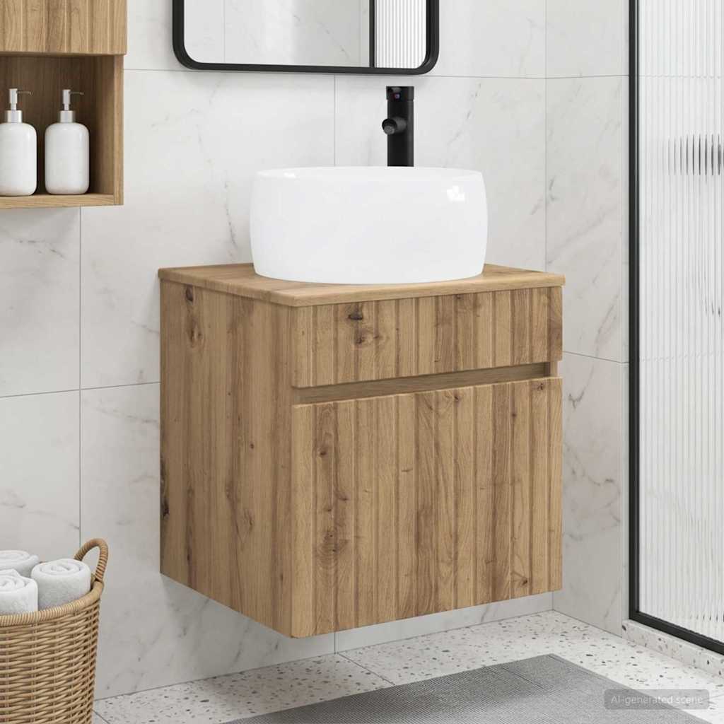 vidaXL Wall-mounted Sink Vanity Artisan Oak 49 x 44.5 x 66 cm