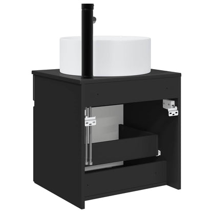 vidaXL Wall-mounted Sink Vanity Black 49 x 44.5 x 65.5 cm