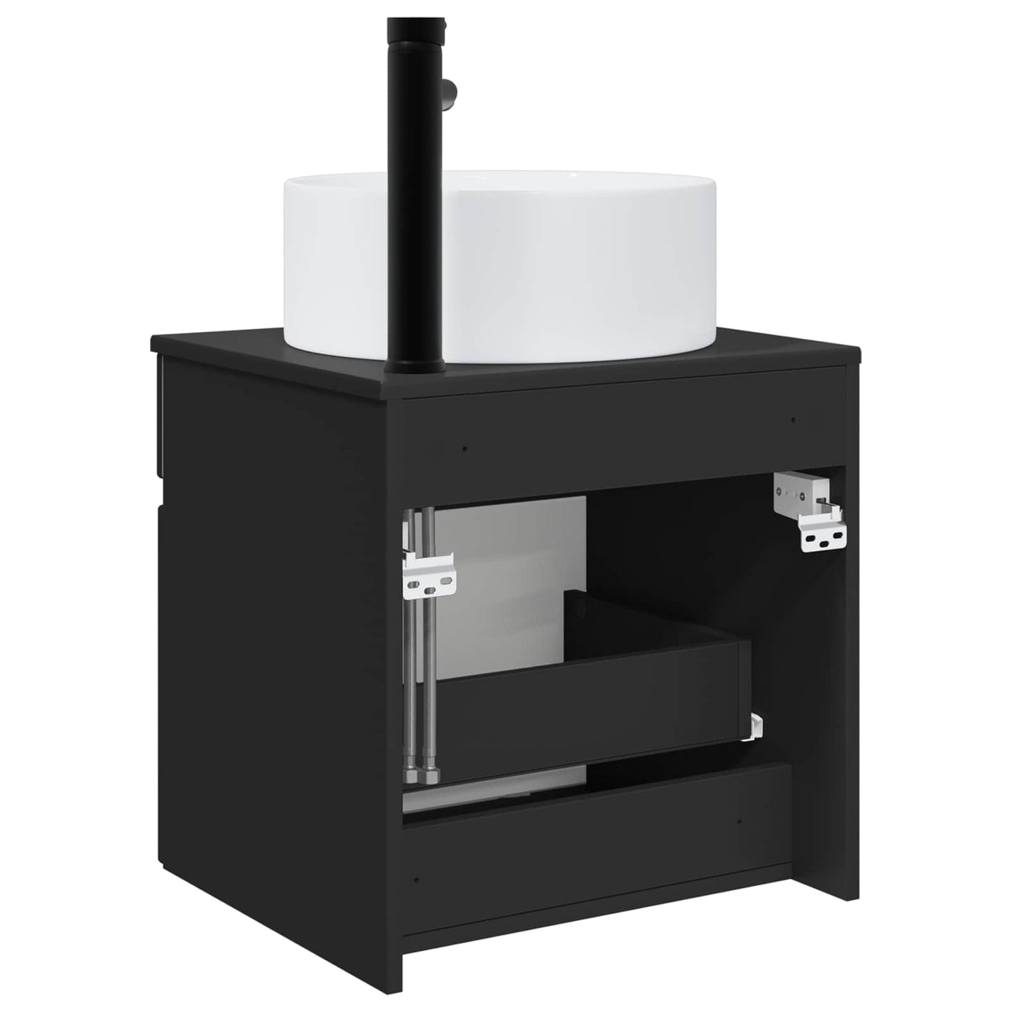 vidaXL Wall-mounted Sink Vanity Black 49 x 44.5 x 65.5 cm