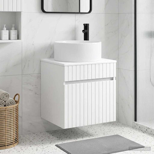 vidaXL Wall-mounted Sink Vanity High Gloss White 49 x 44.5 x 65.5 cm
